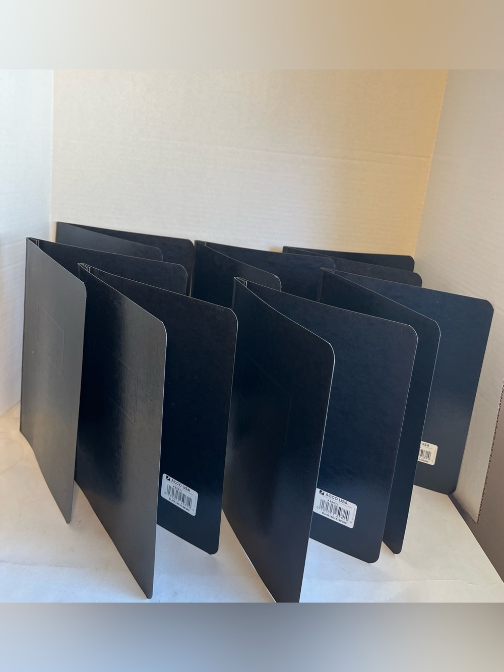 BACK TO SCHOOL Black ACCO Presstex Report Folders (7) - New/Never Used #25071